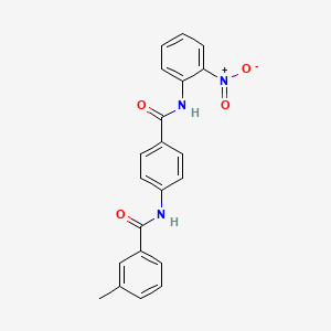 molecular formula C21H17N3O4 B15017399 3-methyl-N-{4-[(2-nitrophenyl)carbamoyl]phenyl}benzamide 