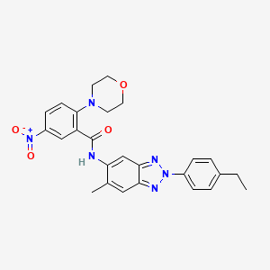 molecular formula C26H26N6O4 B15017411 N-[2-(4-ethylphenyl)-6-methyl-2H-benzotriazol-5-yl]-2-(morpholin-4-yl)-5-nitrobenzamide 