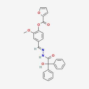 4-[(E)-{2-[hydroxy(diphenyl)acetyl]hydrazinylidene}methyl]-2-methoxyphenyl furan-2-carboxylate