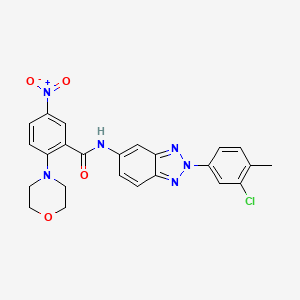 molecular formula C24H21ClN6O4 B15017416 N-[2-(3-chloro-4-methylphenyl)-2H-benzotriazol-5-yl]-2-(morpholin-4-yl)-5-nitrobenzamide 