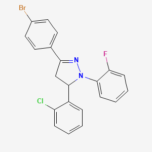 molecular formula C21H15BrClFN2 B15017425 3-(4-bromophenyl)-5-(2-chlorophenyl)-1-(2-fluorophenyl)-4,5-dihydro-1H-pyrazole 