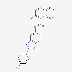 1-[(E)-{[2-(4-bromophenyl)-1,3-benzoxazol-5-yl]imino}methyl]naphthalen-2-ol