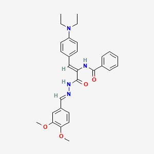 molecular formula C29H32N4O4 B15017460 N-[4-(Diethylamino)-alpha-(veratrylidenecarbazoyl)styryl]benzamide 