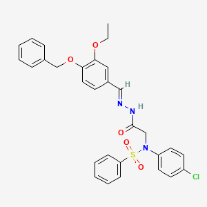 N-({N'-[(E)-[4-(Benzyloxy)-3-ethoxyphenyl]methylidene]hydrazinecarbonyl}methyl)-N-(4-chlorophenyl)benzenesulfonamide