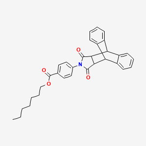 molecular formula C32H31NO4 B15017470 Heptyl 4-(16,18-dioxo-17-azapentacyclo[6.6.5.0~2,7~.0~9,14~.0~15,19~]nonadeca-2,4,6,9,11,13-hexaen-17-yl)benzoate (non-preferred name) 