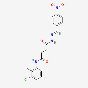 molecular formula C18H17ClN4O4 B15017520 N-(3-chloro-2-methylphenyl)-4-[(2E)-2-(4-nitrobenzylidene)hydrazinyl]-4-oxobutanamide 