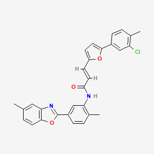 molecular formula C29H23ClN2O3 B15017525 (2E)-3-[5-(3-chloro-4-methylphenyl)furan-2-yl]-N-[2-methyl-5-(5-methyl-1,3-benzoxazol-2-yl)phenyl]prop-2-enamide 