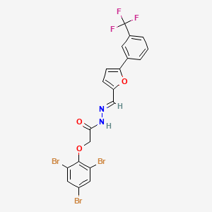 molecular formula C20H12Br3F3N2O3 B15017528 2-(2,4,6-tribromophenoxy)-N'-[(E)-{5-[3-(trifluoromethyl)phenyl]furan-2-yl}methylidene]acetohydrazide 