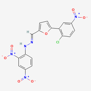 molecular formula C17H10ClN5O7 B15017531 (1E)-1-{[5-(2-chloro-5-nitrophenyl)furan-2-yl]methylidene}-2-(2,4-dinitrophenyl)hydrazine 