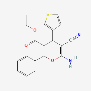 ethyl 6-amino-5-cyano-2-phenyl-4-(thiophen-3-yl)-4H-pyran-3-carboxylate