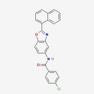 4-chloro-N-[2-(naphthalen-1-yl)-1,3-benzoxazol-5-yl]benzamide