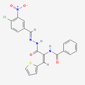 N-[(1E)-1-{N'-[(E)-(4-Chloro-3-nitrophenyl)methylidene]hydrazinecarbonyl}-2-(thiophen-2-YL)eth-1-EN-1-YL]benzamide