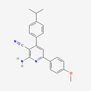 molecular formula C22H21N3O B15017570 2-Amino-4-(4-isopropylphenyl)-6-(4-methoxyphenyl)-3-pyridyl cyanide 