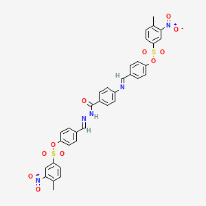 4-{(E)-[(4-{[(2E)-2-(4-{[(4-methyl-3-nitrophenyl)sulfonyl]oxy}benzylidene)hydrazinyl]carbonyl}phenyl)imino]methyl}phenyl 4-methyl-3-nitrobenzenesulfonate