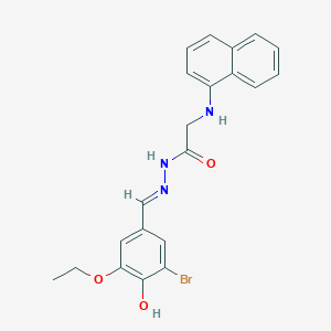 molecular formula C21H20BrN3O3 B15017583 N'-[(E)-(3-Bromo-5-ethoxy-4-hydroxyphenyl)methylidene]-2-[(naphthalen-1-YL)amino]acetohydrazide 