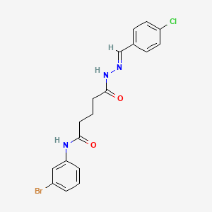 N-(3-bromophenyl)-5-[(2E)-2-(4-chlorobenzylidene)hydrazinyl]-5-oxopentanamide