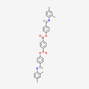 molecular formula C38H32N2O4 B15017609 bis(4-{(E)-[(2,4-dimethylphenyl)imino]methyl}phenyl) benzene-1,4-dicarboxylate 