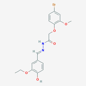 molecular formula C18H19BrN2O5 B15017621 2-(4-bromo-2-methoxyphenoxy)-N'-[(E)-(3-ethoxy-4-hydroxyphenyl)methylidene]acetohydrazide 