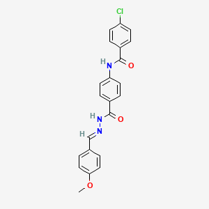 4-[(4-chlorobenzoyl)amino]-N-[(E)-(4-methoxyphenyl)methylideneamino]benzamide