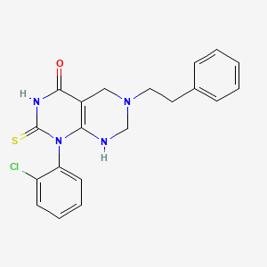 molecular formula C20H19ClN4OS B15017645 1-(2-chlorophenyl)-6-(2-phenylethyl)-2-sulfanyl-5,6,7,8-tetrahydropyrimido[4,5-d]pyrimidin-4(1H)-one 