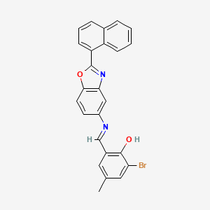 2-bromo-4-methyl-6-[(E)-{[2-(naphthalen-1-yl)-1,3-benzoxazol-5-yl]imino}methyl]phenol