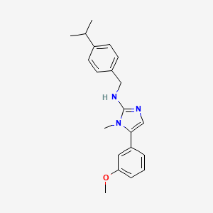 molecular formula C21H25N3O B15017654 5-(3-Methoxyphenyl)-1-methyl-N-{[4-(propan-2-YL)phenyl]methyl}-1H-imidazol-2-amine 