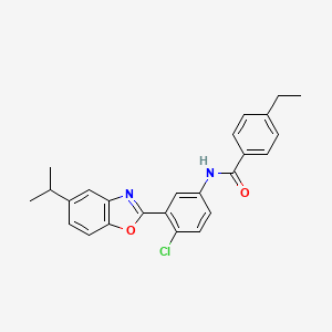 N-{4-chloro-3-[5-(propan-2-yl)-1,3-benzoxazol-2-yl]phenyl}-4-ethylbenzamide