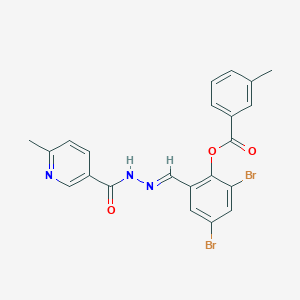 2,4-dibromo-6-[(E)-{2-[(6-methylpyridin-3-yl)carbonyl]hydrazinylidene}methyl]phenyl 3-methylbenzoate