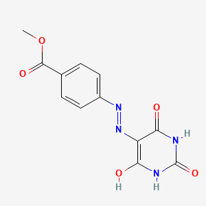 molecular formula C12H10N4O5 B15017689 methyl 4-[2-(2,4,6-trioxotetrahydropyrimidin-5(2H)-ylidene)hydrazinyl]benzoate 