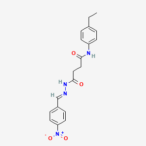 molecular formula C19H20N4O4 B15017693 N-(4-ethylphenyl)-4-[(2E)-2-(4-nitrobenzylidene)hydrazinyl]-4-oxobutanamide 