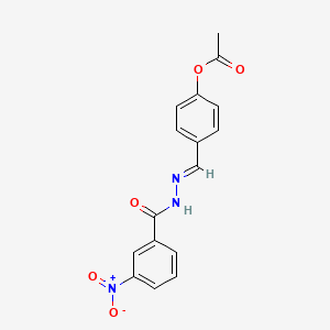 4-[(E)-{2-[(3-nitrophenyl)carbonyl]hydrazinylidene}methyl]phenyl acetate