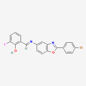 2-[(E)-{[2-(4-bromophenyl)-1,3-benzoxazol-5-yl]imino}methyl]-6-iodophenol