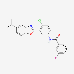 molecular formula C23H18ClFN2O2 B15017735 N-{4-chloro-3-[5-(propan-2-yl)-1,3-benzoxazol-2-yl]phenyl}-3-fluorobenzamide CAS No. 5491-83-8