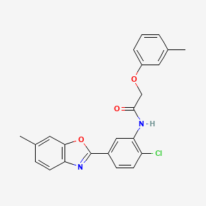 N-[2-chloro-5-(6-methyl-1,3-benzoxazol-2-yl)phenyl]-2-(3-methylphenoxy)acetamide