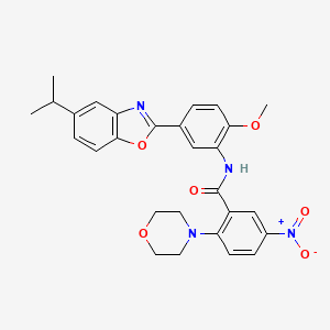 N-{2-methoxy-5-[5-(propan-2-yl)-1,3-benzoxazol-2-yl]phenyl}-2-(morpholin-4-yl)-5-nitrobenzamide