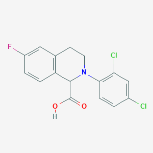 molecular formula C16H12Cl2FNO2 B1501774 2-(2,4-Dichlorophenyl)-6-fluoro-1,2,3,4-tetrahydroisoquinoline-1-carboxylic acid 