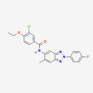 3-chloro-4-ethoxy-N-[2-(4-fluorophenyl)-6-methyl-2H-1,2,3-benzotriazol-5-yl]benzamide