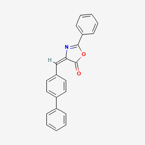 molecular formula C22H15NO2 B15017752 4-([1,1'-Biphenyl]-4-ylmethylene)-2-phenyloxazol-5(4H)-one CAS No. 66404-26-0