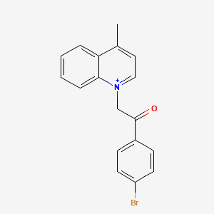 molecular formula C18H15BrNO+ B15017761 1-[2-(4-Bromophenyl)-2-oxoethyl]-4-methylquinolinium 