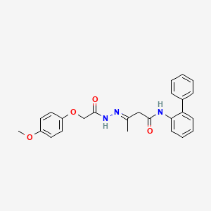 molecular formula C25H25N3O4 B15017796 (3E)-N-(biphenyl-2-yl)-3-{2-[(4-methoxyphenoxy)acetyl]hydrazinylidene}butanamide 