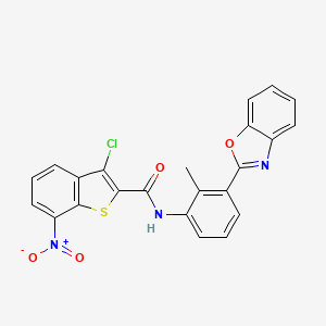 N-[3-(1,3-benzoxazol-2-yl)-2-methylphenyl]-3-chloro-7-nitro-1-benzothiophene-2-carboxamide