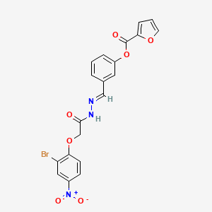 3-[(E)-{2-[(2-bromo-4-nitrophenoxy)acetyl]hydrazinylidene}methyl]phenyl furan-2-carboxylate