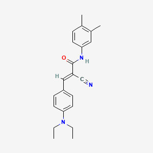 (2E)-2-cyano-3-[4-(diethylamino)phenyl]-N-(3,4-dimethylphenyl)prop-2-enamide