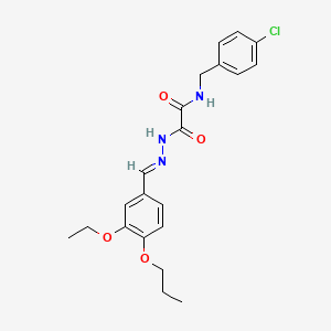 molecular formula C21H24ClN3O4 B15017837 N-(4-chlorobenzyl)-2-[(2E)-2-(3-ethoxy-4-propoxybenzylidene)hydrazinyl]-2-oxoacetamide 