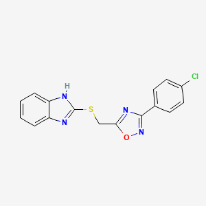 molecular formula C16H11ClN4OS B15017842 5-(1H-benzimidazol-2-ylsulfanylmethyl)-3-(4-chlorophenyl)-1,2,4-oxadiazole CAS No. 6418-59-3