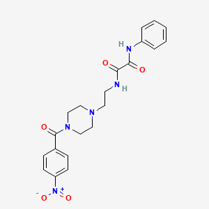 molecular formula C21H23N5O5 B15017859 N-(2-{4-[(4-nitrophenyl)carbonyl]piperazin-1-yl}ethyl)-N'-phenylethanediamide 