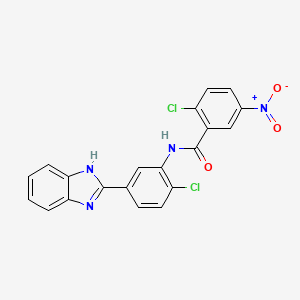 molecular formula C20H12Cl2N4O3 B15017891 N-[5-(1H-benzimidazol-2-yl)-2-chlorophenyl]-2-chloro-5-nitrobenzamide 