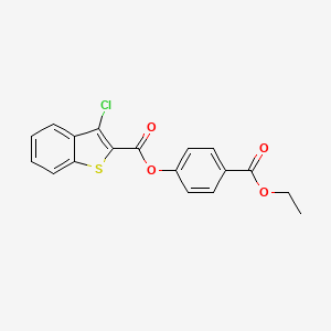 molecular formula C18H13ClO4S B15017896 4-(Ethoxycarbonyl)phenyl 3-chloro-1-benzothiophene-2-carboxylate 