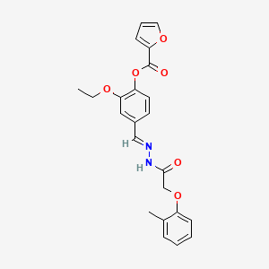 2-ethoxy-4-[(E)-{2-[(2-methylphenoxy)acetyl]hydrazinylidene}methyl]phenyl furan-2-carboxylate