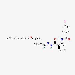 molecular formula C28H30FN3O3 B15017996 4-fluoro-N-[2-({(2E)-2-[4-(heptyloxy)benzylidene]hydrazinyl}carbonyl)phenyl]benzamide 